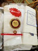 Quantity of bed linen including vintage unused "The Blue Ribbon Sheet produced from Supergrade,