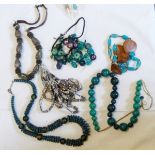 Large quantity of glass bead and other necklaces