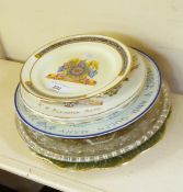 Paragon Edward VIII tea plate and sundry glass and ceramic commemorative plates (9)