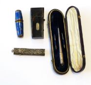 19th century tortoiseshell scent bottle case of tapered rectangular form (interior missing),