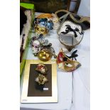 Various Venetian masks including two brooches and a wall plaque