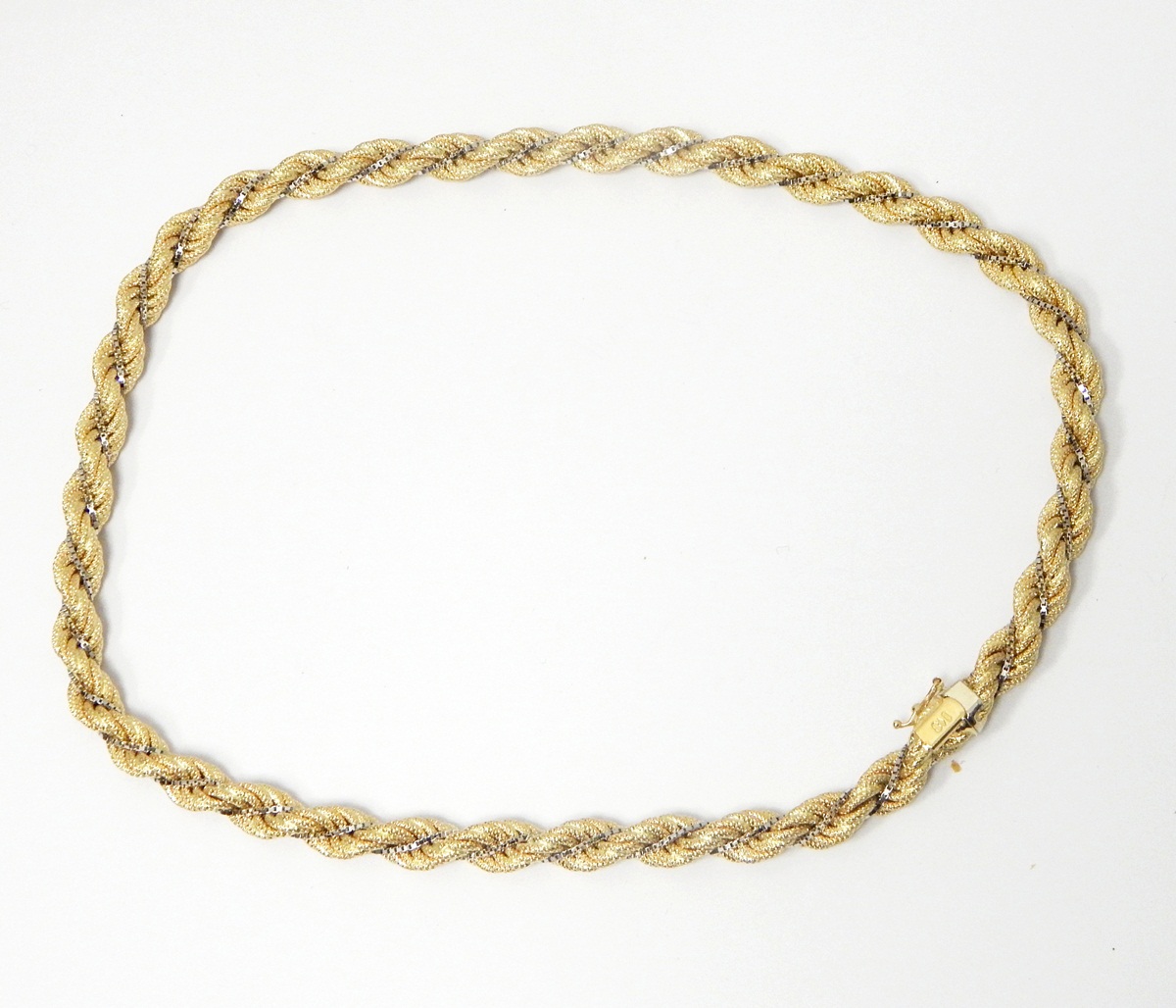 Gold rope-twist necklace,