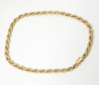 Gold rope-twist necklace,