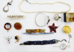 Quantity of costume jewellery including earrings, pendants, brooches, hair slides,