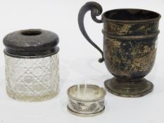 Silver mug by Harrison Bros & Howson, Sheffield 1920, of circular form with scroll handle,