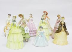 Quantity of Royal Worcester figures to include tinted bisque 'Sincerity' and 'Autumn Song',