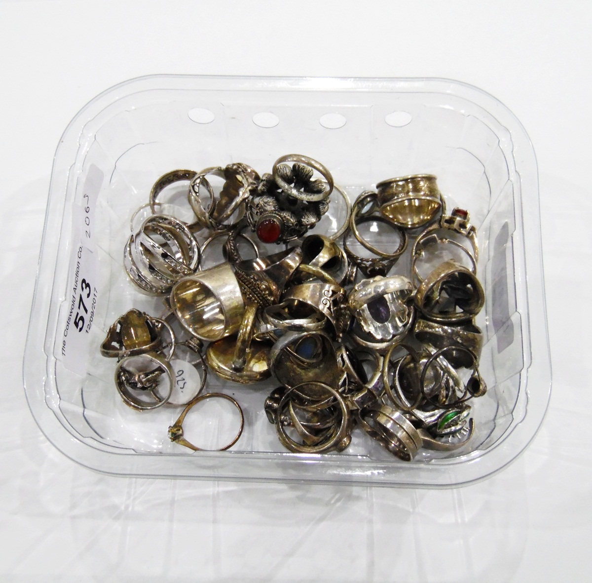 Large quantity of silver and other rings including gem set examples - Image 2 of 2