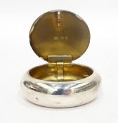 Silver circular snuff box by George Unite,