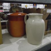 Adderley's 'Pomona' part coffee set, various other ceramics, a stoneware Santos Rose wine bottle,