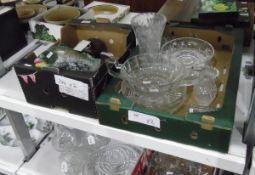 Quantity of assorted cut and moulded glass including fruit bowls, vase, etc.