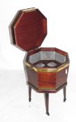 George III mahogany wine cooler, of octagonal form,