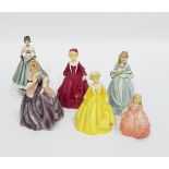 Collection of Royal Worcester porcelain figures to include F G Doughty figures 'First Dance',