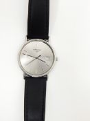 Gentleman's stainless steel Longines strap watch,