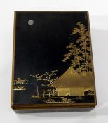 Japanese lacquer box and cover, rectangular,