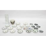 Collection of Meissen shaped dishes with handpainted floral sprigs,