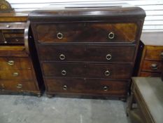 19th century mahogany secretaire chest,