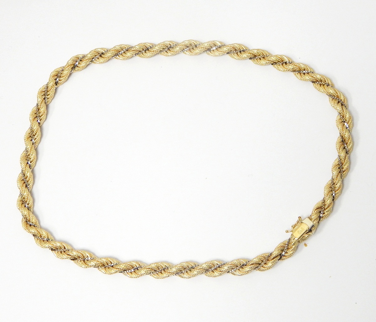 Gold rope-twist necklace, - Image 3 of 4