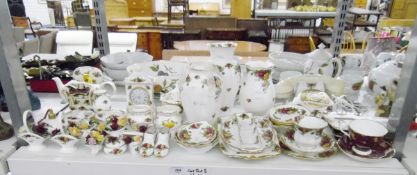 Large quantity of Royal Albert 'Old Country Roses' ornaments, vases, pin trays, a trio,