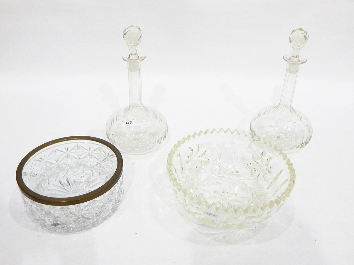Pair of cut glass decanters, - Image 2 of 2