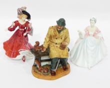 Royal Doulton model of gentleman sitting on a bench with squirrels 'Lunchtime' HN2485,