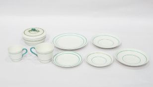 Late Victorian porcelain part tea/coffee service comprising tea cups, coffee cups, saucers,