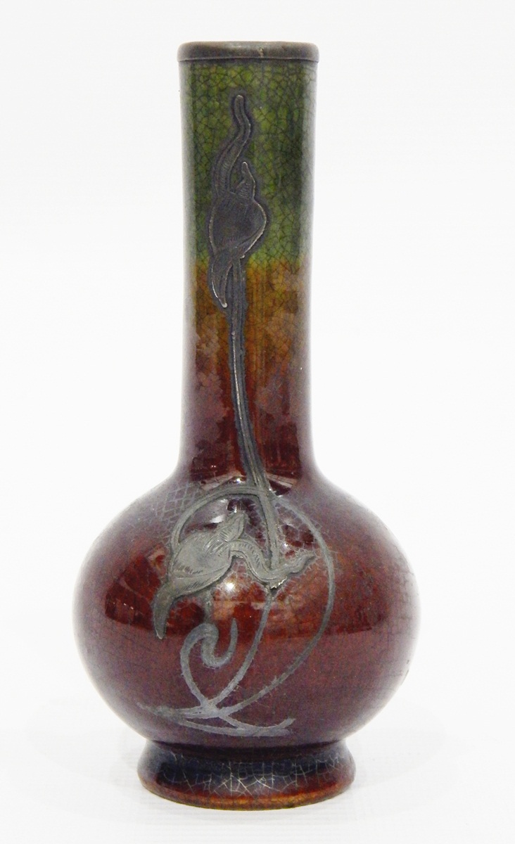 Art Nouveau-style studio specimen vase of ball and shaft design, - Image 2 of 4