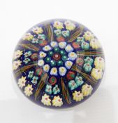 Three millefiori glass paperweights,