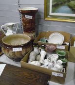 Assorted ceramics including vases,