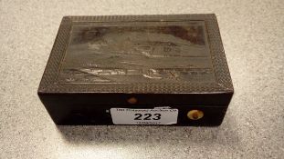 19th century Swiss bois durci musical box, the case of rectangular form,