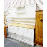 White painted pine kitchen dresser,