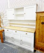 White painted pine kitchen dresser,