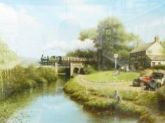 Don Breckon limited edition colour print 'Riverside Local' signed and numbered in pencil with