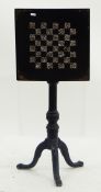 Victorian lacquered tilt-top games table,