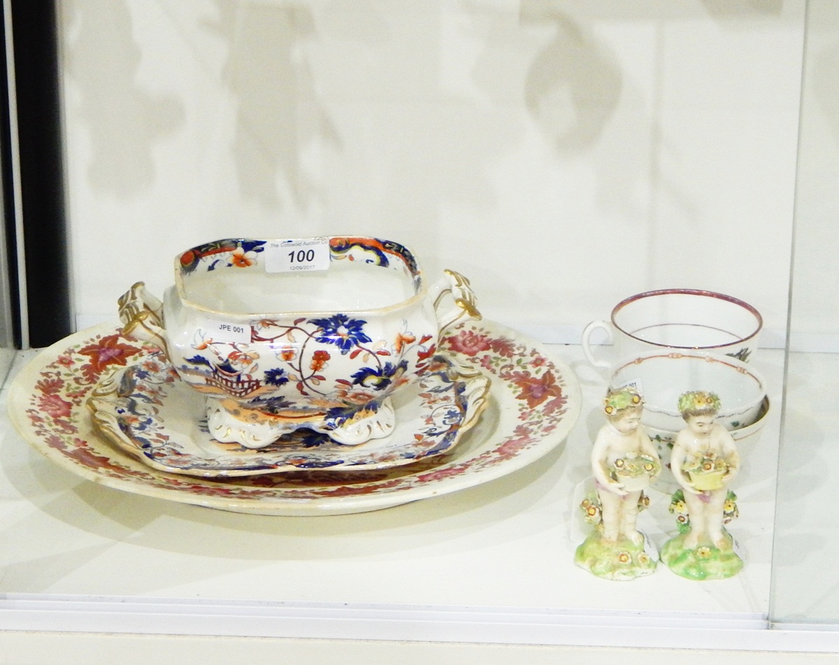 Two late 18th century porcelain tea bowls, - Image 2 of 2