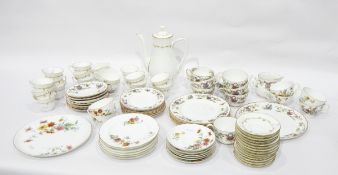 Three various Royal Worcester tea and coffee sets to include 'Gold Chantilly' and 'Pekin' patterns