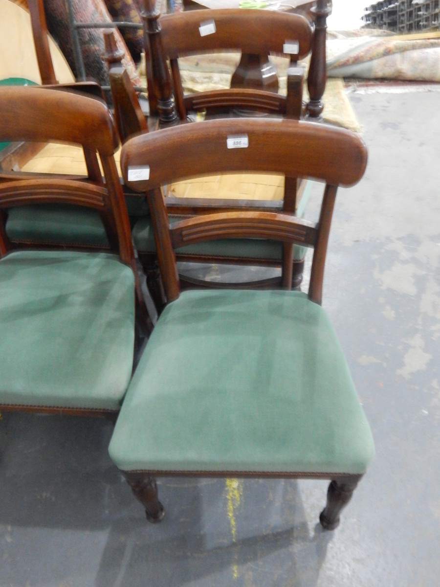 Set of six 19th century bar back dining chairs on turned supports with horizontal splat,