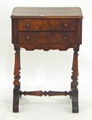 Victorian walnut sewing table,