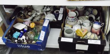 Quantity of assorted ceramics and glassware including teapots, Pendelphin, three large meat plates,