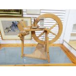 Bent wood spinning wheel,