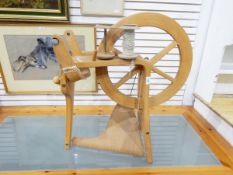 Bent wood spinning wheel,