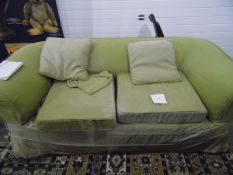 Two seater Chesterfield sofa on short turned supports