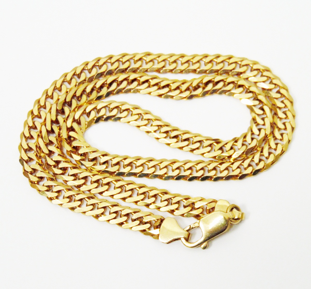 Heavy 9ct gold faceted curb-link necklace, approx. 30.