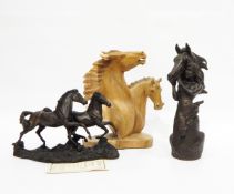 Limited edition spelter model of wild horses, by Genesis Fine Arts of Ireland, No.