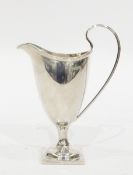 Edwardian silver helmet cream jug by William Aitken, Birmingham 1903, with reeded loop handle,