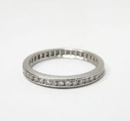 White gold-coloured diamond set full eternity ring,