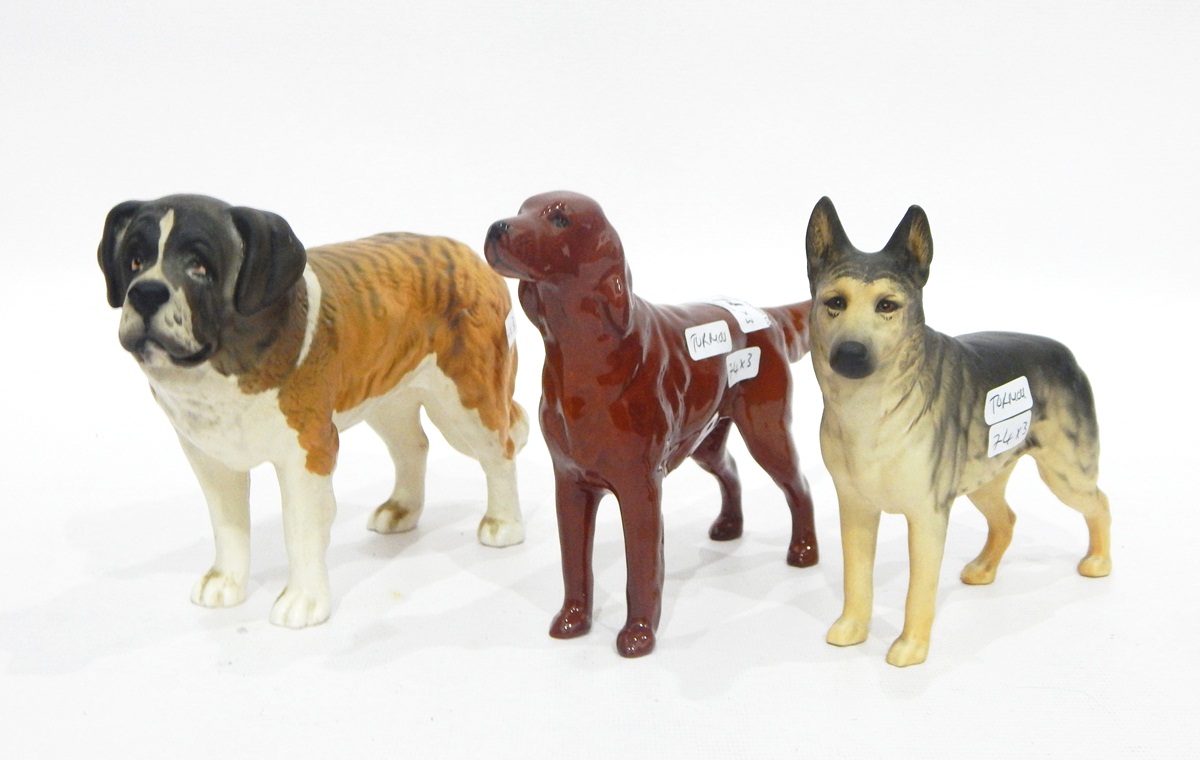 Three Beswick dogs to include matt model of Corna-Garth Stroller, matt model of German Shepherd, - Image 2 of 2