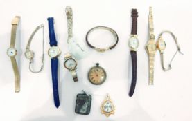 Quantity of contemporary wristwatches, various, a silver vesta case, etc.