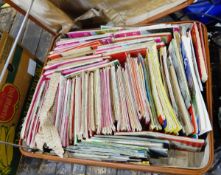 Large quantity of Ordnance Survey maps within a vintage leather travelling case