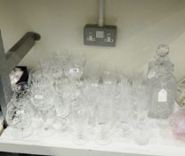 Quantity of assorted cut glass including claret, brandy balloons, sherries,