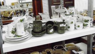 Wood & Sons part dinner service 'Alpine White Ironstone' comprising soup bowls, dinner plates, cups,
